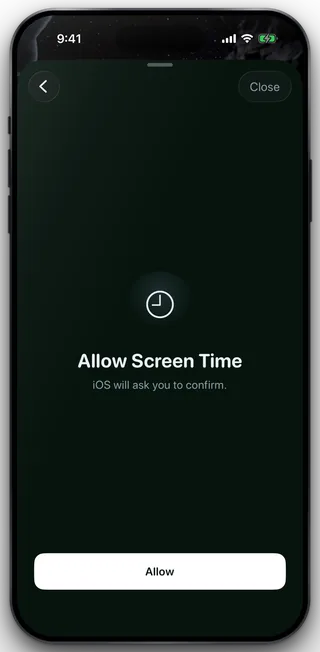 The Allow Screen Time step with the line iOS will ask you to confirm.